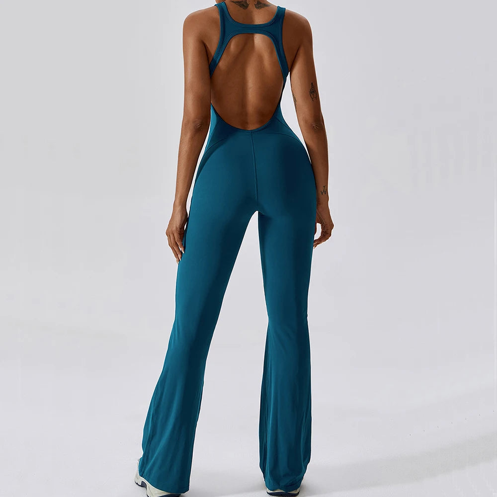 Women's 1 Pcs Seamless Yoga Jumpsuit – Push-Up Fitness Romper for Gym, Workout & Training