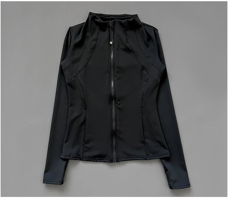 Women’s Quick Dry Slim Fit Workout Jacket – Breathable Zip-Up Running, Yoga & Gym Activewear Top