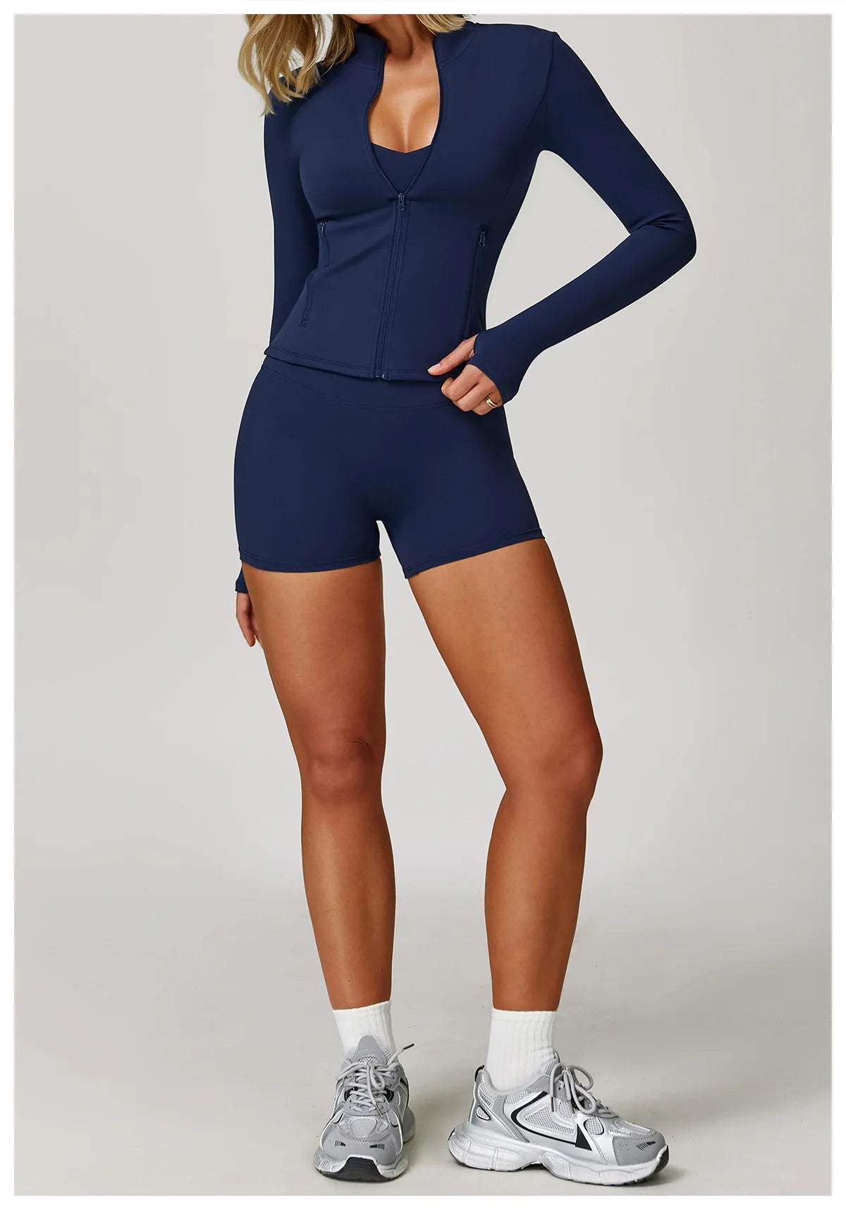 Women's 2/3PCS Yoga Set Workout Clothes Long Sleeve Sports Bra Leggings Gym Running Activewear Outfit
