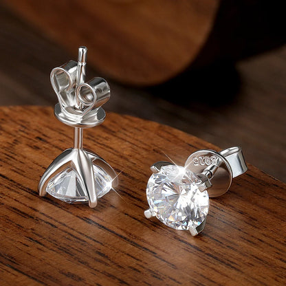 Moissanite Earring 0.2-2ct D VVS1 GRA Certified Lab Diamond 4 Claw s925 Unisex Sterling Silver Stud Earrings