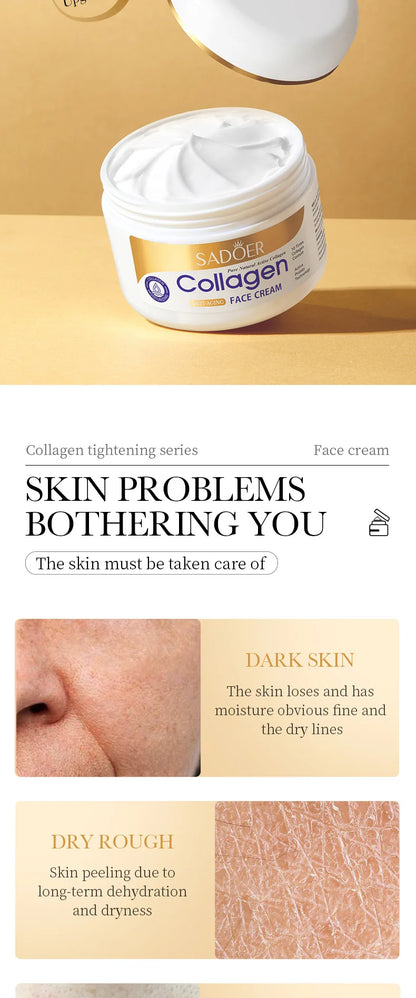 SADOER Collagen Face Cream sknicare Moisturizing Hydrating Firming Face Creams Faical Cream Beauty Face Skin Care Products