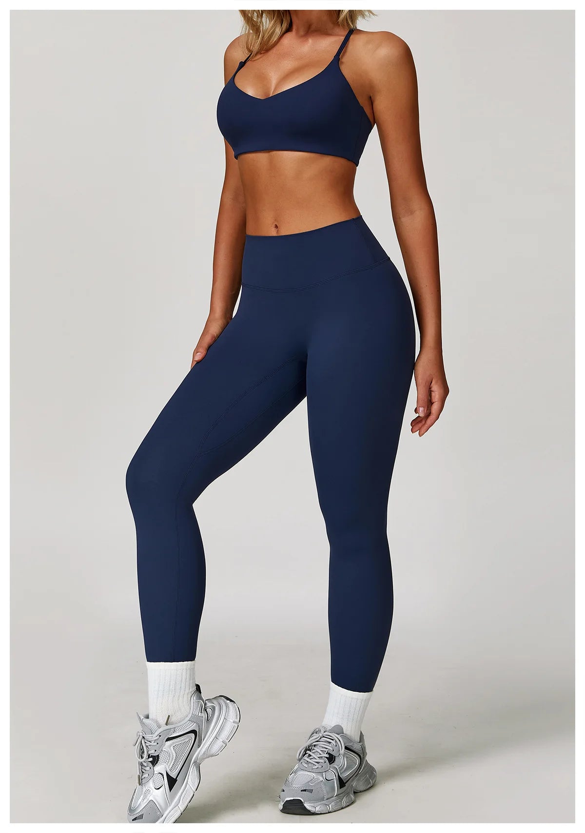 Women's 2/3PCS Yoga Set Workout Clothes Long Sleeve Sports Bra Leggings Gym Running Activewear Outfit