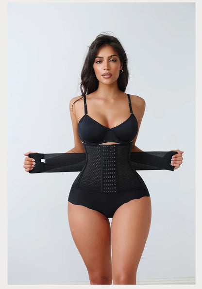 New Adjustable Waist Trainer for Women Double Belts Neoprene Corset with Zipper