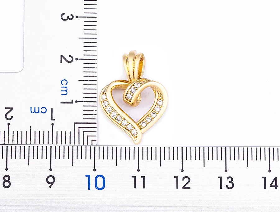 Gold Open Heart Pendant Necklace for Women – Sparkling Cubic Zirconia Dainty Clavicle Chain, Romantic Jewelry Gift