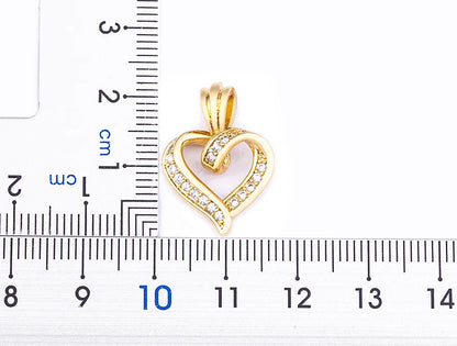 Gold Open Heart Pendant Necklace for Women – Sparkling Cubic Zirconia Dainty Clavicle Chain, Romantic Jewelry Gift