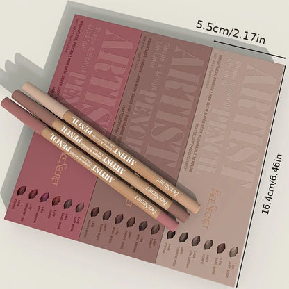 6pcs Velvet Matte Lip Liner Pencils Set Long-Lastin, Non-Drying Perfect for Lining Filling Lips Versatile for All Skin Types