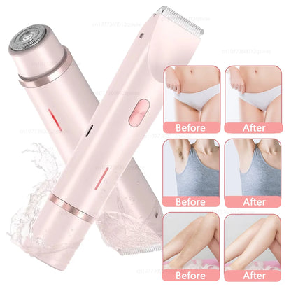 Painless Electric Shaver for Women 2-in-1 Razor & Epilator Smooth Legs Bikini Underarm
