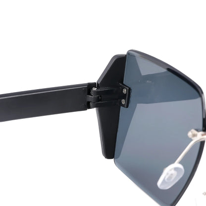 Women’s Vintage Square Frameless Sunglasses – Retro Gradient Lens UV Protection Fashion Shades