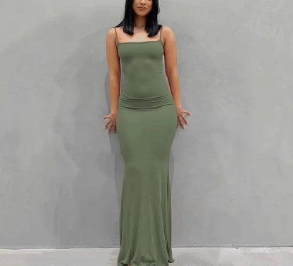 Women’s Backless Maxi Dress – Sexy Summer Vacation Party & Club Night Dress