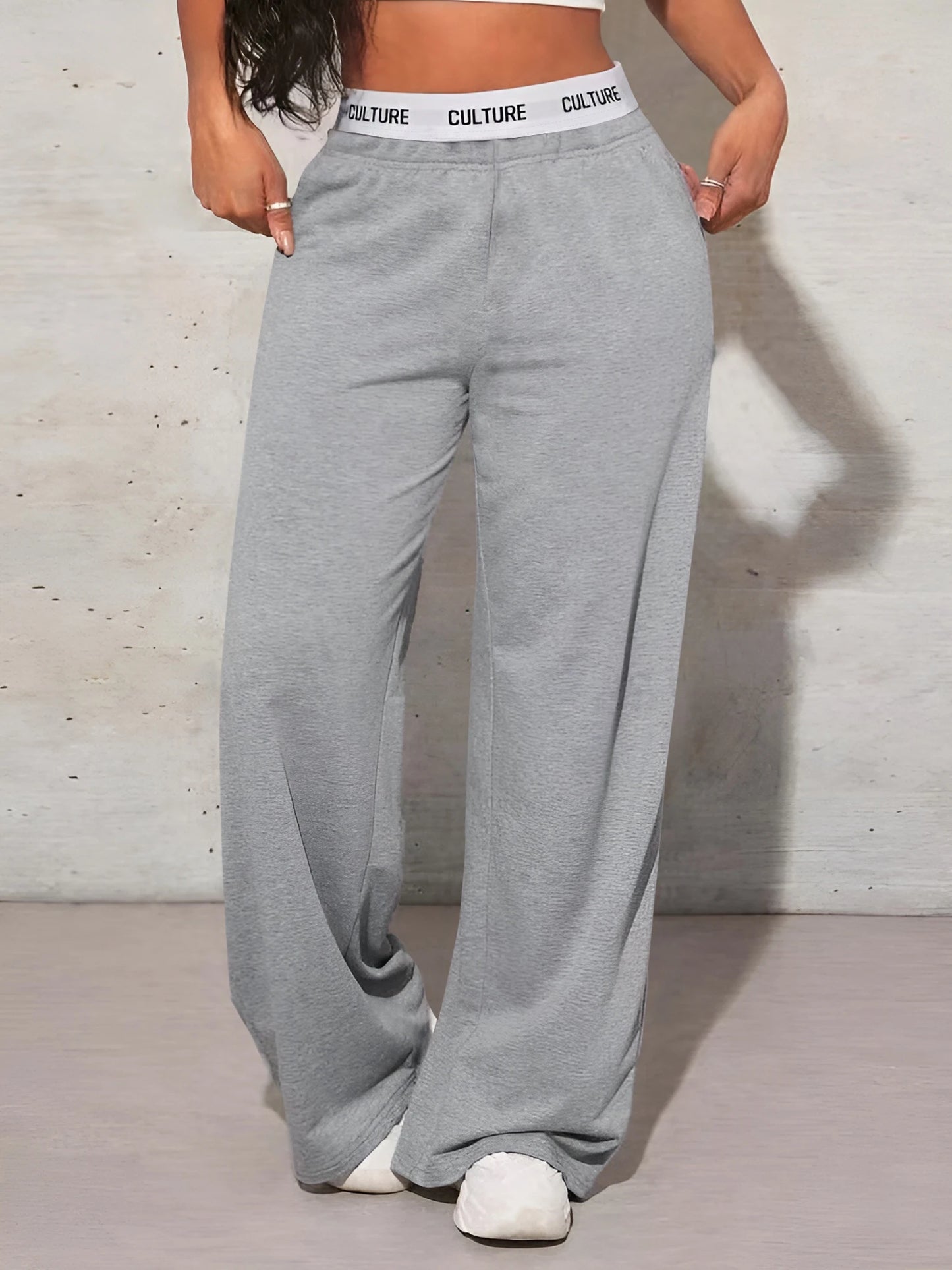High Waisted Wide Leg Sweatpants for Women | Tummy Control Baggy Lounge Joggers | Soft Athletic Palazzo Sweatpants