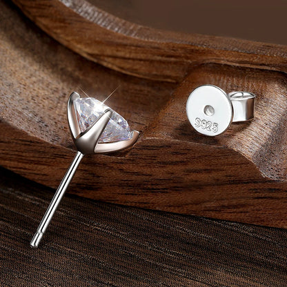 Moissanite Earring 0.2-2ct D VVS1 GRA Certified Lab Diamond 4 Claw s925 Unisex Sterling Silver Stud Earrings