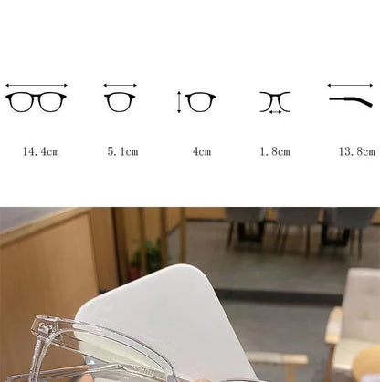 Anti-blue Light Glasses for Women with Regular Eyeglass Frame Finished Retro Flat Light Frame
