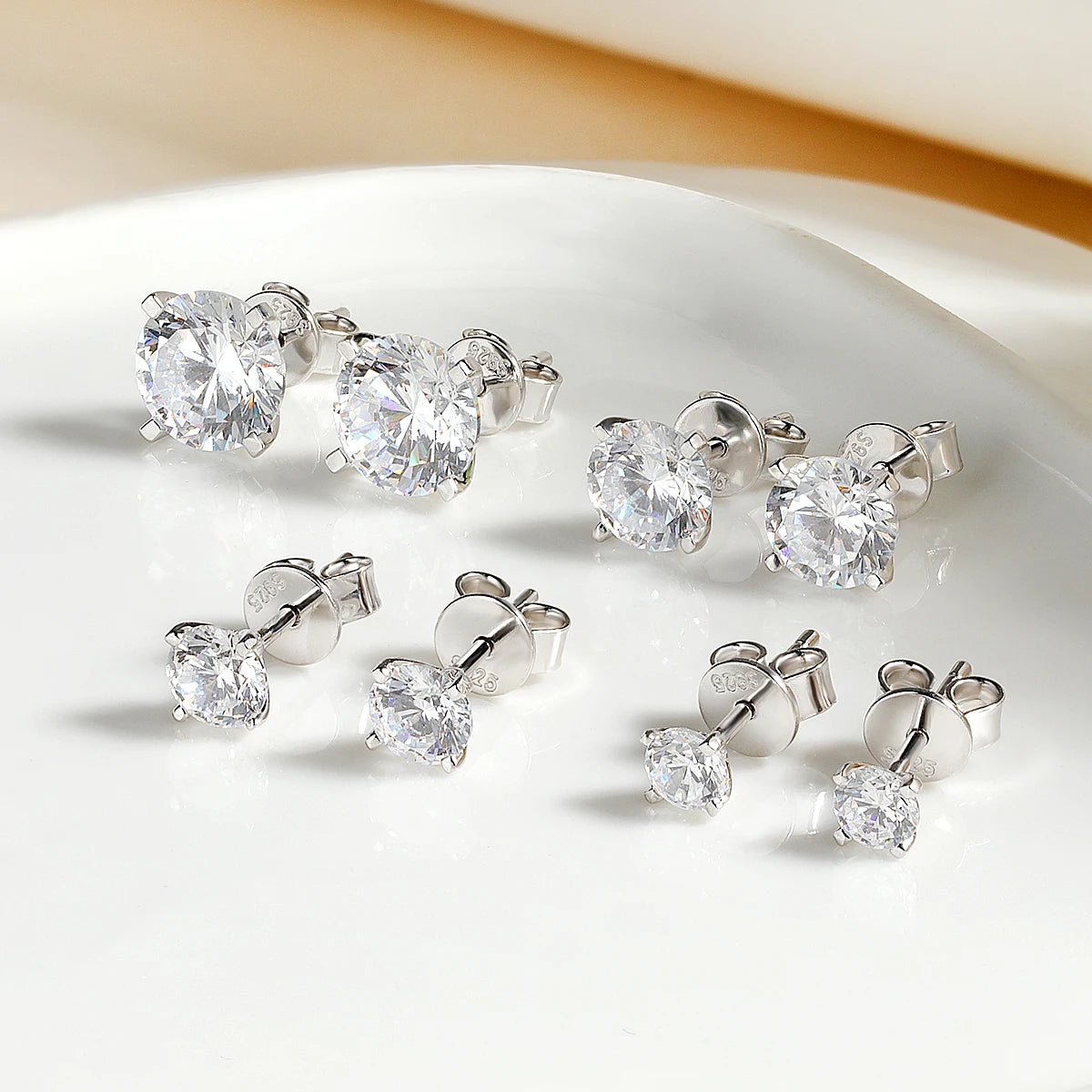 Moissanite Earring 0.2-2ct D VVS1 GRA Certified Lab Diamond 4 Claw s925 Unisex Sterling Silver Stud Earrings