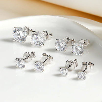Moissanite Earring 0.2-2ct D VVS1 GRA Certified Lab Diamond 4 Claw s925 Unisex Sterling Silver Stud Earrings