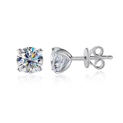 Moissanite Earring 0.2-2ct D VVS1 GRA Certified Lab Diamond 4 Claw s925 Unisex Sterling Silver Stud Earrings