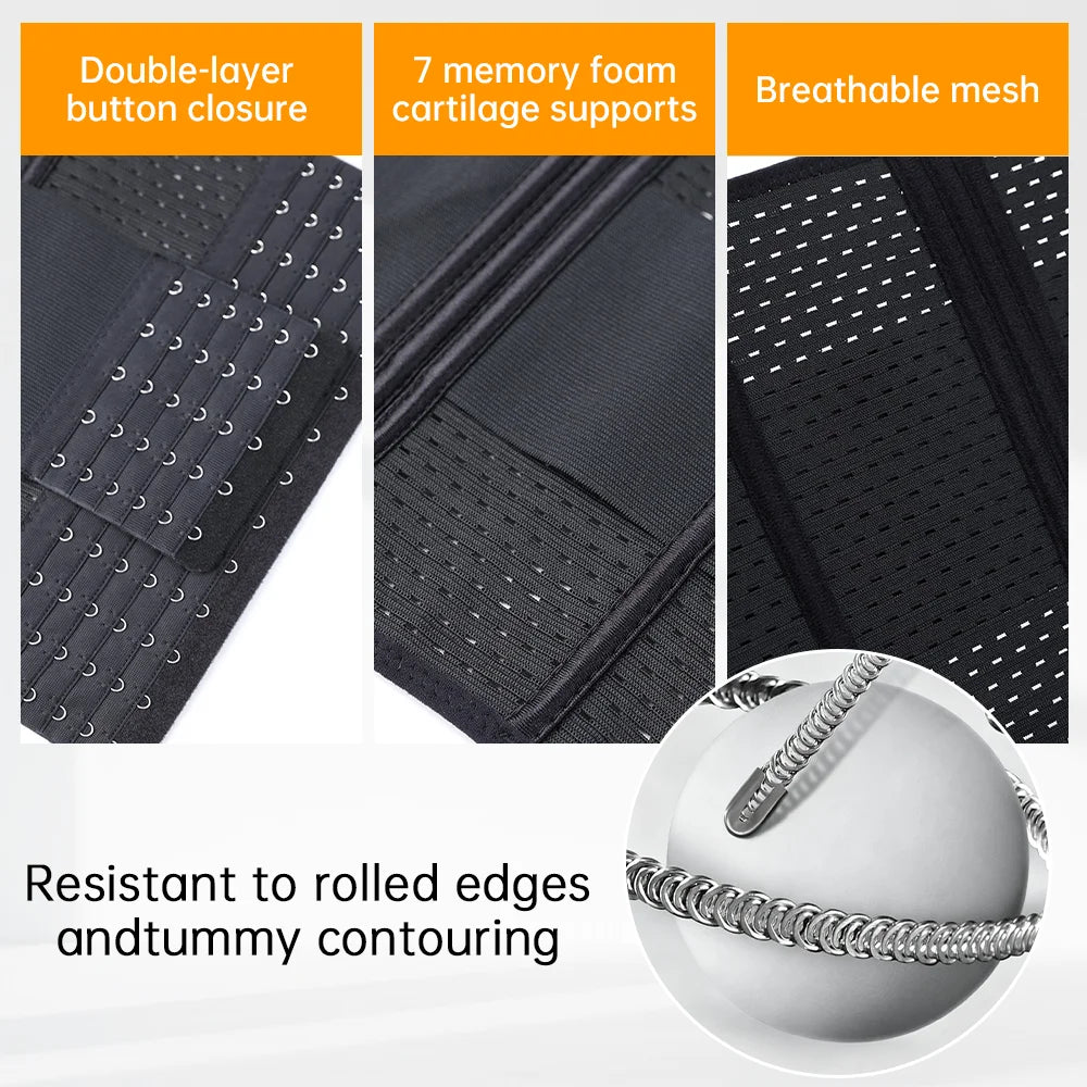 New Adjustable Waist Trainer for Women Double Belts Neoprene Corset with Zipper