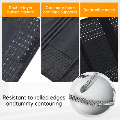 New Adjustable Waist Trainer for Women Double Belts Neoprene Corset with Zipper
