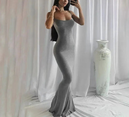 Women’s Backless Maxi Dress – Sexy Summer Vacation Party & Club Night Dress
