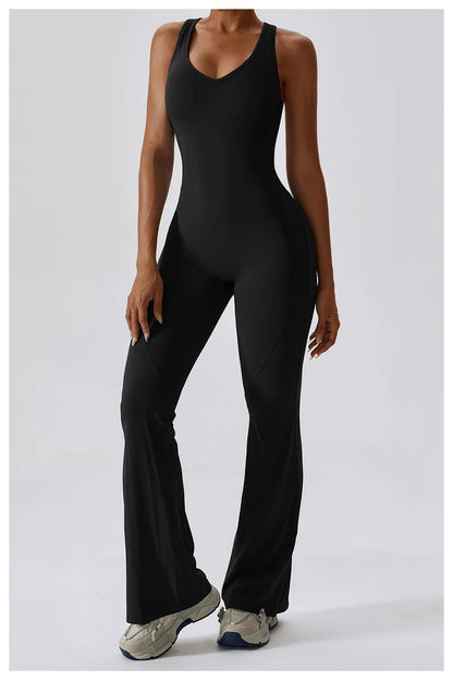 Women's 1 Pcs Seamless Yoga Jumpsuit – Push-Up Fitness Romper for Gym, Workout & Training
